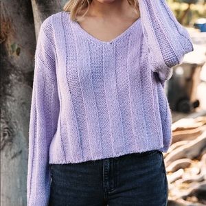 pacsun purple cozy rib v neck sweater size medium